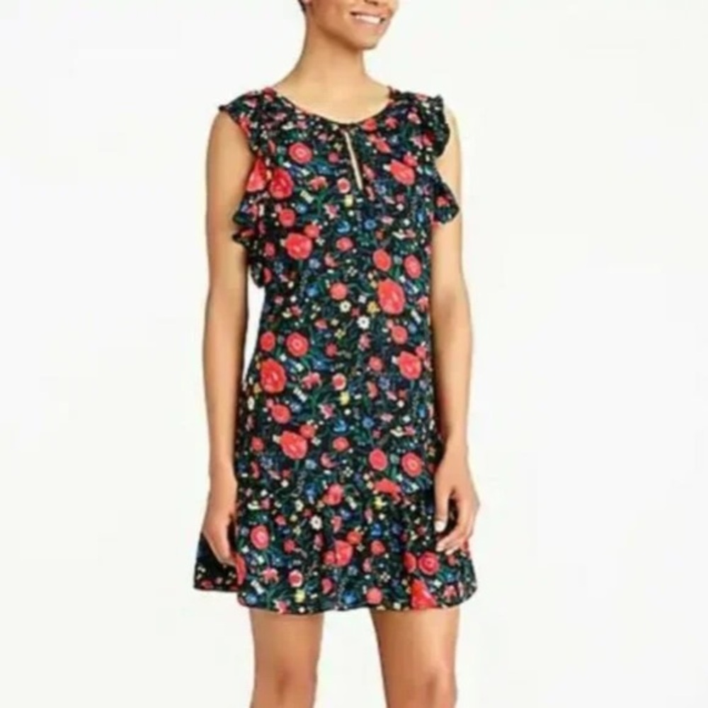 J.Crew Floral Printed Flutter Dress Size  M Flutter J0841
